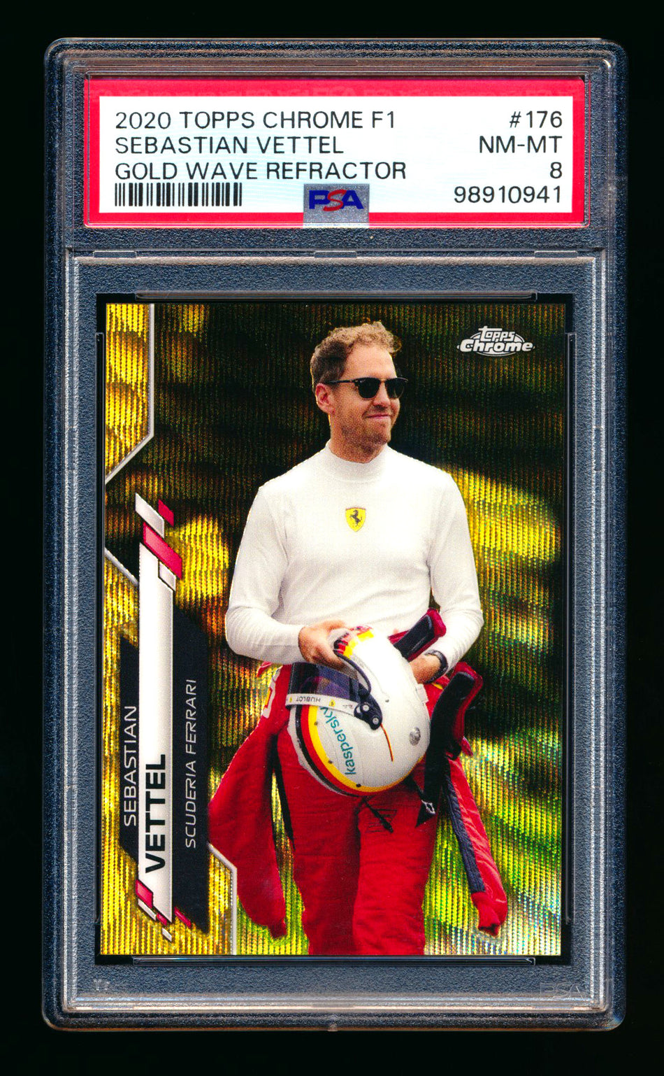 2020 Topps Chrome F1 #176 Sebastian Vettel RC Gold Wave Refractor #23/50 PSA 8 ** (SOLD eBay - $95.00 - 2/8/2026) **