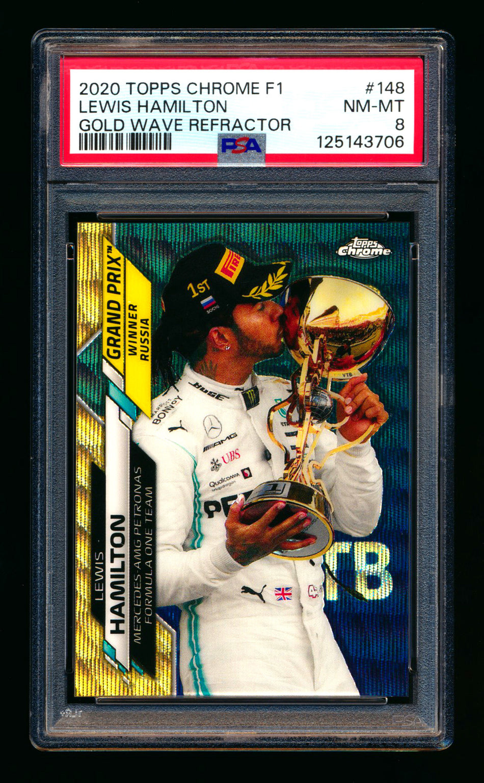 2020 Topps Chrome F1 #148 Lewis Hamilton RC Gold Wave Refractor #09/50 PSA  ** (SOLD eBay - $249.00 - 2/3/2026) **