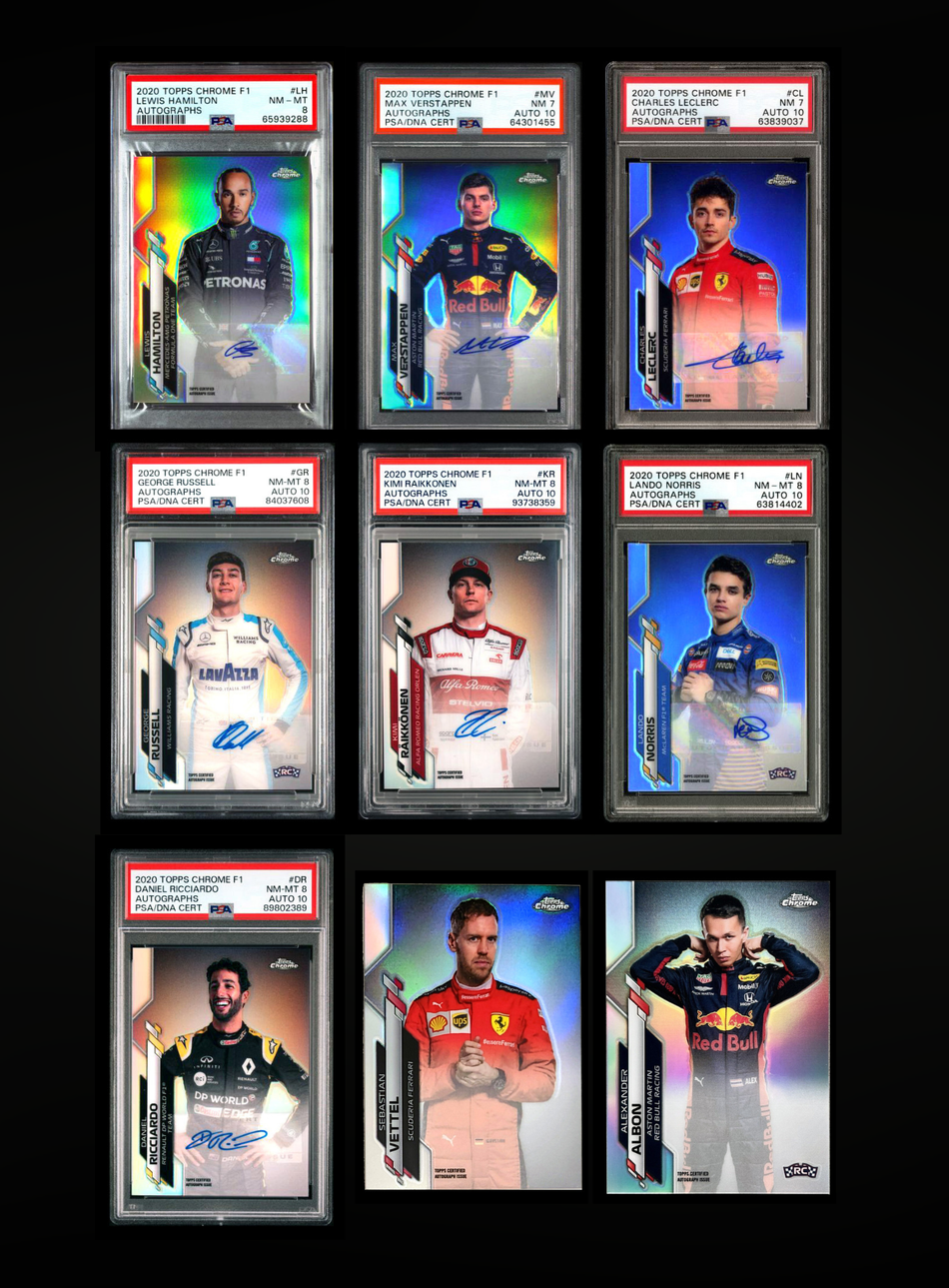 2020 Topps Chrome F1 Refractor Autograph Set PSA (49 Card Set)