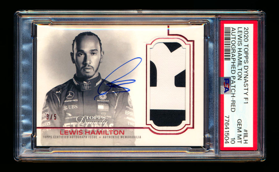 2020 Topps Dynasty F1 #DAP-IILH Lewis Hamilton ROOKIE Red Patch Autograph #3/5 PSA 10 Gem Mint ** (SOLD - Private Offer Accepted - 11/23/2024) **