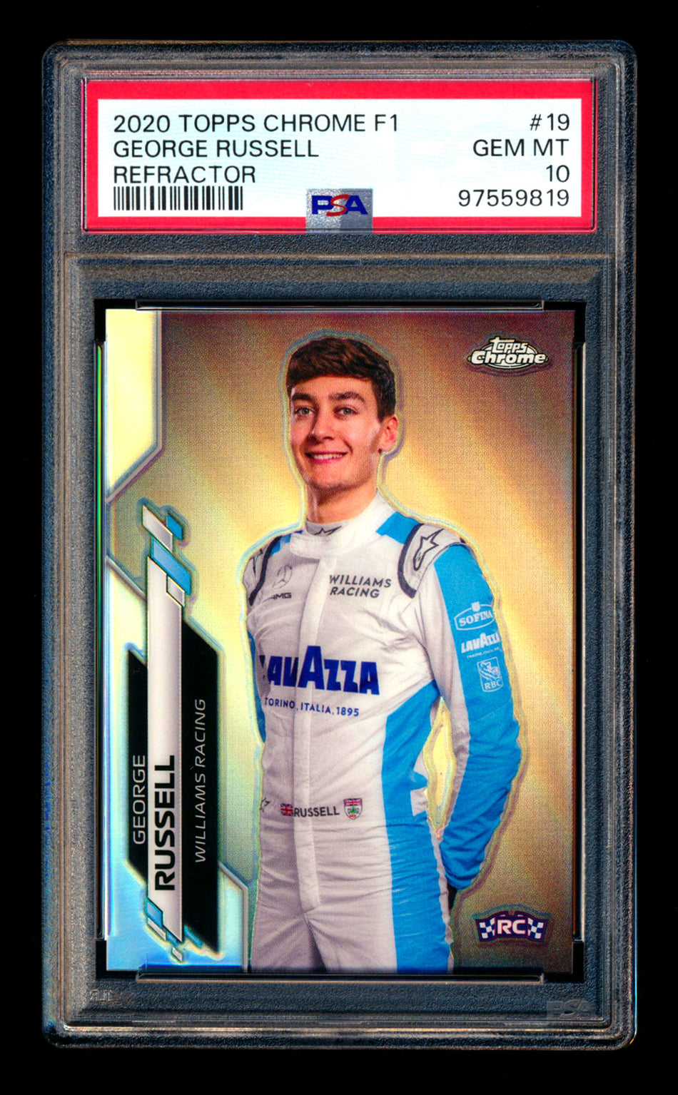 2020 Topps Chrome F1 #19 George Russell RC Refractor Portrait PSA 10 ** (SOLD - $149.00 - 1/10/2025) **