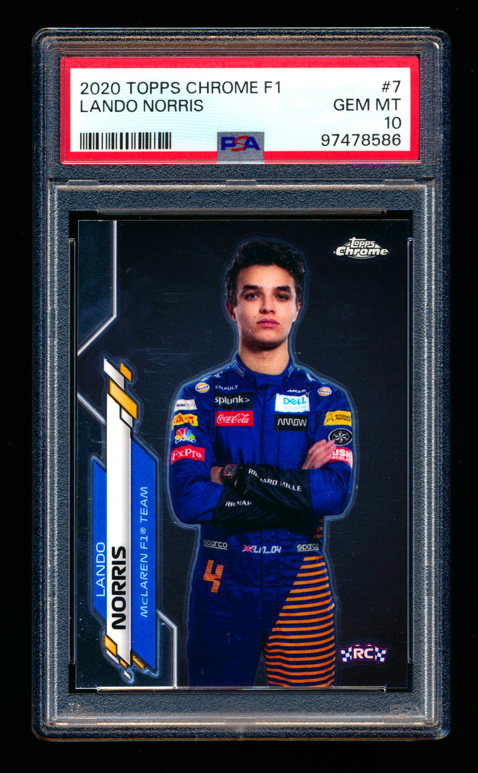 2020 Topps Chrome F1 #7 Lando Norris RC Portrait PSA 10 ** (SOLD - $79.00 - 12/27/2024) **