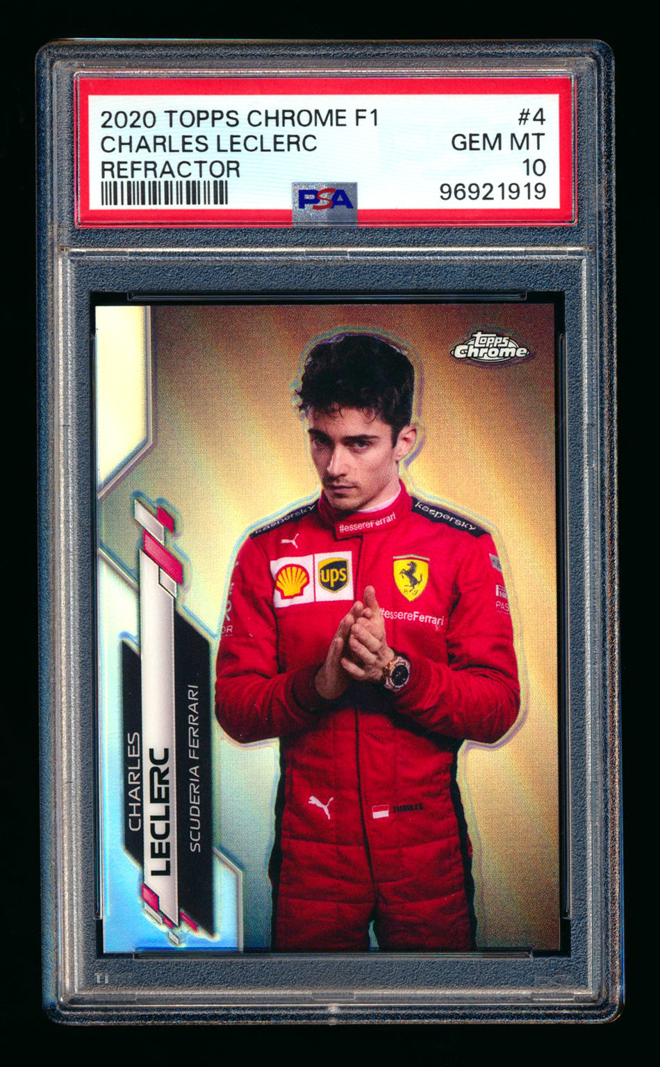 2020 Topps Chrome F1 #4 Charles Leclerc RC Refractor Portrait PSA 10 ** (SOLD eBay - $159.00 - 1/3/2025) **