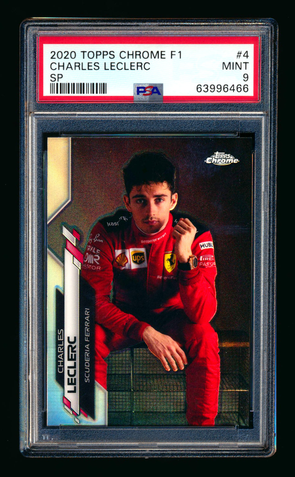 2020 Topps Chrome F1 #4 Charles Leclerc RC Refractor Image Variation SP PSA 9