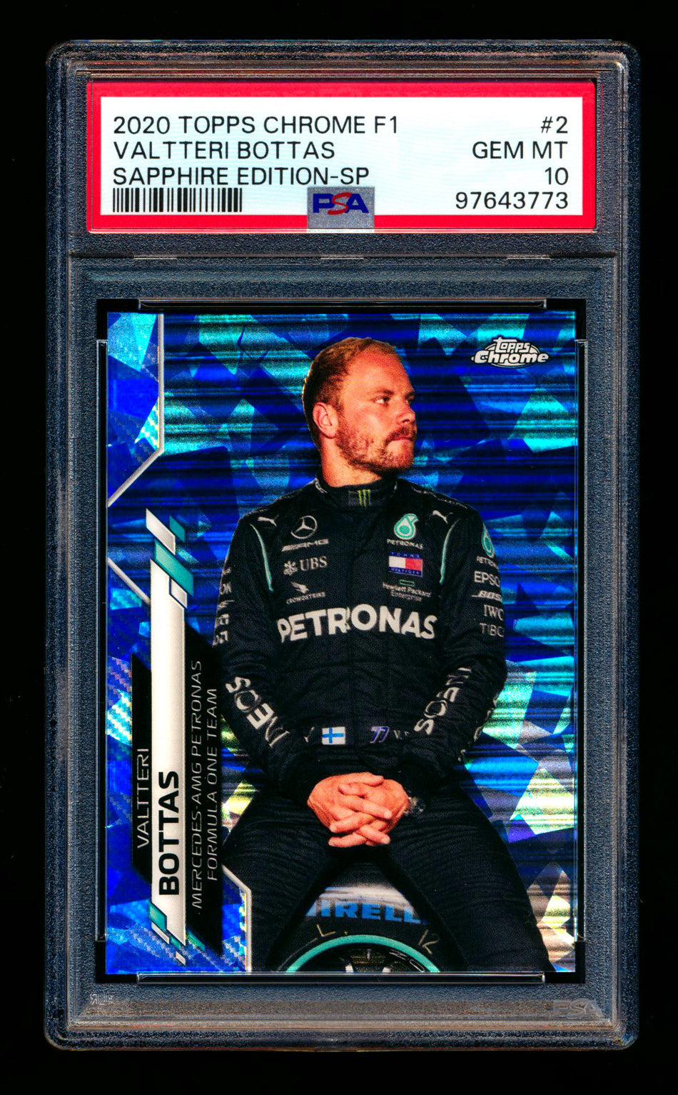 2020 Topps Chrome Sapphire F1 #2 Valtteri Bottas RC Refractor Image Variation SP PSA 10 ** (SOLD - $89.00 - 12/23/2024) **
