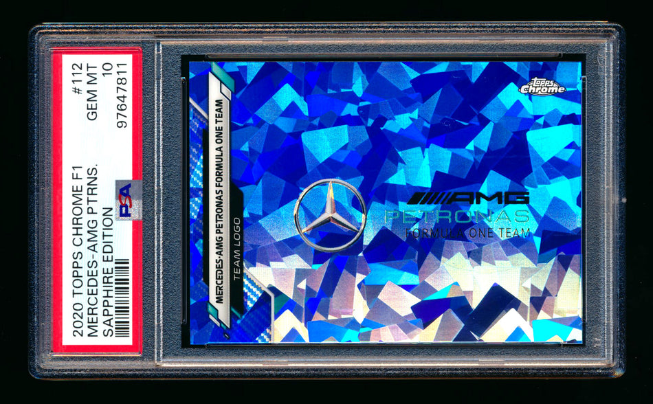 2020 Topps Chrome Sapphire F1 #112 Mercedes-AMG Petronas Team Logo RC Refractor PSA 10 ** (SOLD eBay - $89.00 - 1/7/2025) **
