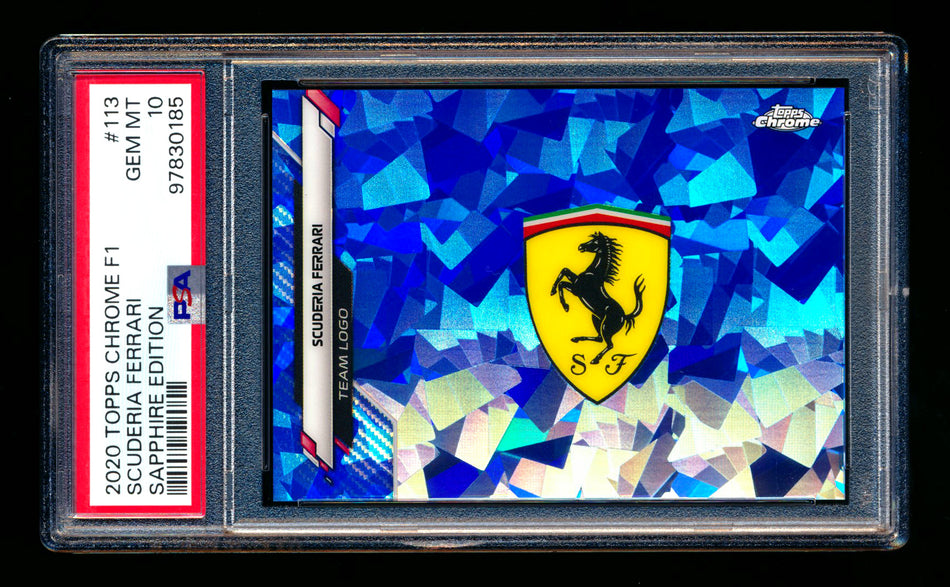 2020 Topps Chrome Sapphire F1 #113 Scuderia Ferrari Team Logo RC Refractor PSA 10 ** (SOLD eBay - $109.00 - 2/10/2025) **