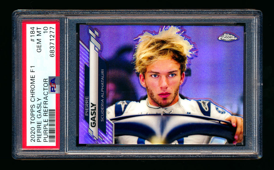 2020 Topps Chrome F1 #184 Pierre Gasly RC Purple Refractor #366/399 PSA 10