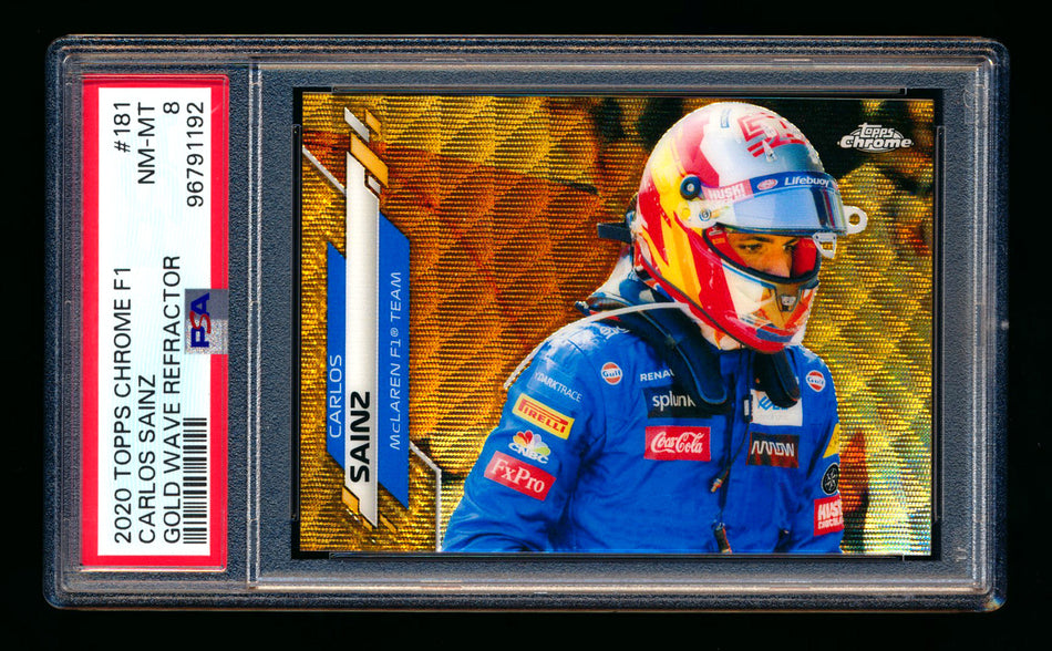 2020 Topps Chrome F1 #181 Carlos Sainz RC Gold Wave Refractor #24/50 PSA 8 ** (SOLD - $40.00 - 1/8/2025) **