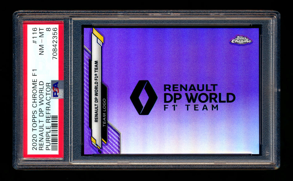 2020 Topps Chrome F1 #116 Renault DP World Team Logo RC Purple Refractor #037/399 PSA 8 ** (SOLD - $22.00 - 12/25/2024) **