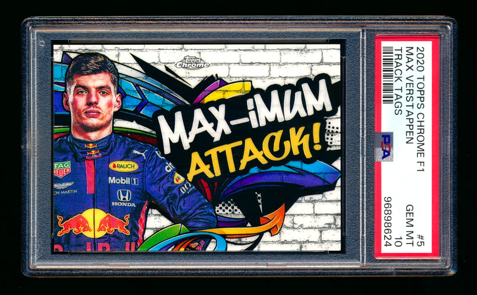 2020 Topps Chrome F1 Track Tags #TT-5 Max "MAX-imum Attack!" Verstappen RC Refractor PSA 10 ** (SOLD eBay - $85.00 - 1/5/2025) **