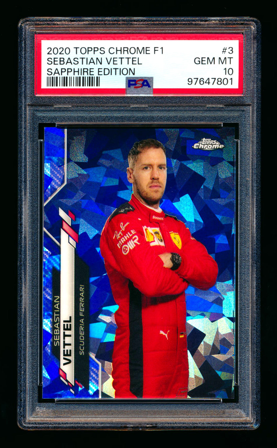 2020 Topps Chrome Sapphire F1 #3 Sebastian Vettel RC Refractor Portrait PSA 10 ** (SOLD - $65.00 - 12/23/2024) **
