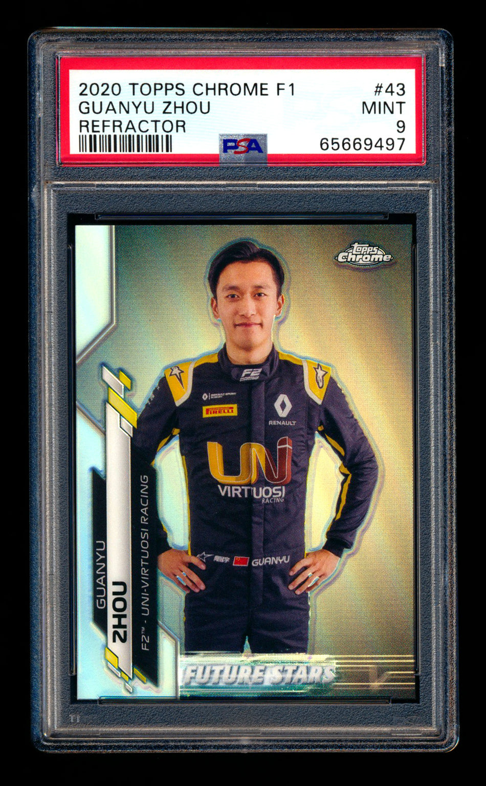 2020 Topps Chrome F1 #43 Guanyu Zhou RC Refractor PSA 9