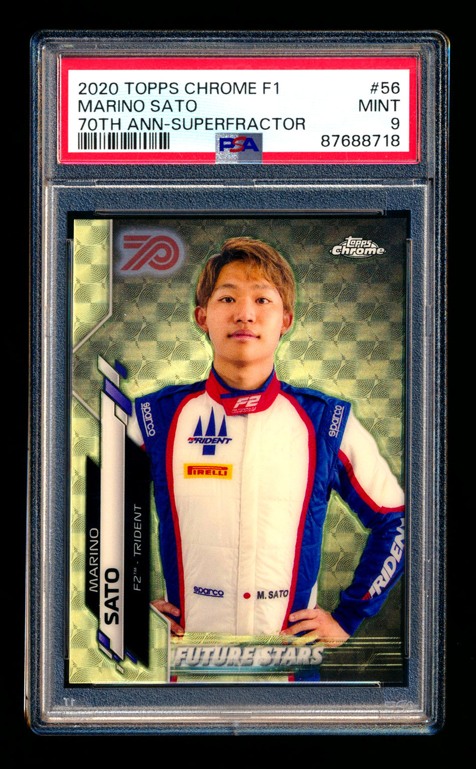 2020 Topps Chrome F1 #56 Marino Sato RC 70th Anniversary Superfractor PSA 9 - POP 1!