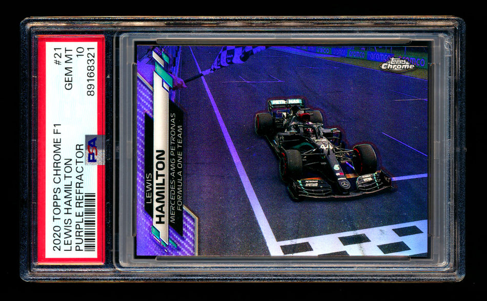 2020 Topps Chrome F1 #21 Lewis Hamilton RC Purple Refractor #391/399 PSA 10