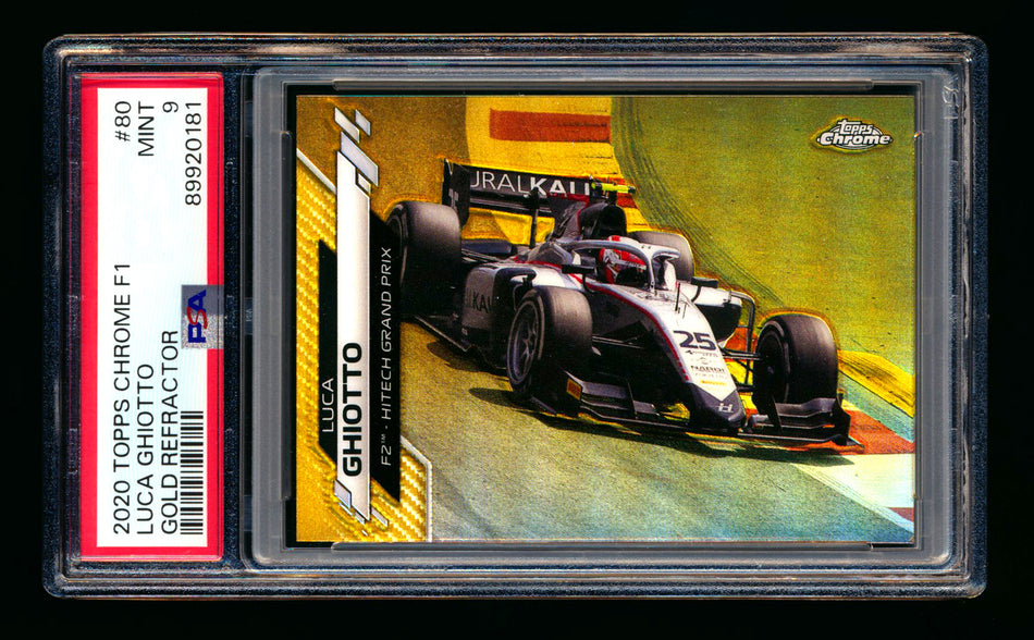 2020 Topps Chrome F1 #80 Luca Ghiotto RC Gold Refractor #31/50 PSA 9