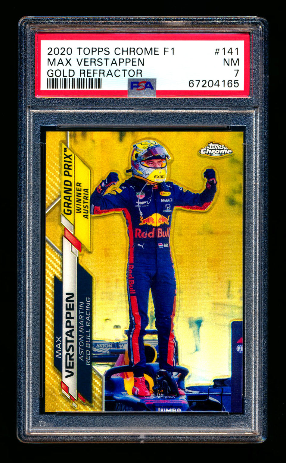 2020 Topps Chrome F1 #141 Max Verstappen RC Gold Refractor #10/50 PSA 7