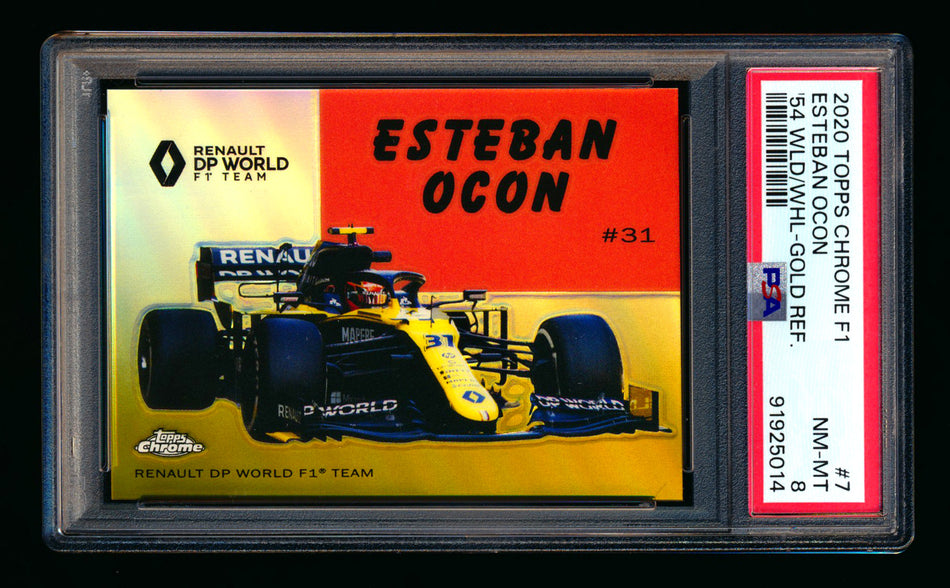 2020 Topps Chrome F1 1954 World on Wheels #54W-7 Esteban Ocon RC Gold Refractor #43/50 PSA 8 (Ultimate Wishlist - Wish Granted!) (Reserved) ** (SOLD - $160.00 - 3/15/2025) **