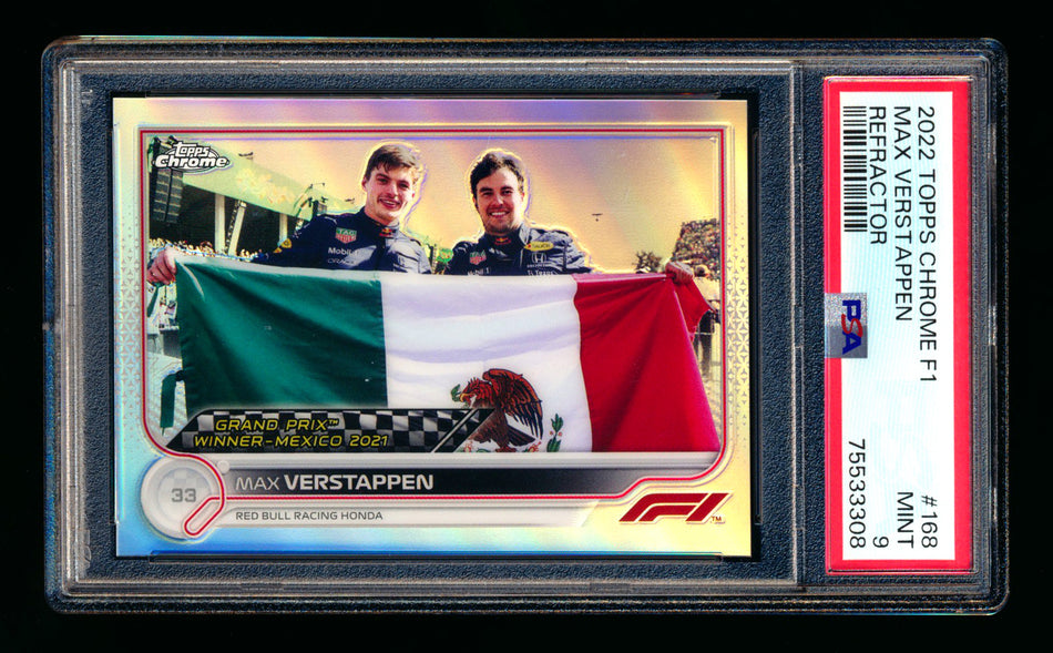 2022 Topps Chrome F1 #168 Max Verstappen Refractor PSA 9 ** (SOLD Nationals - $25.00 - 8/1/2025) **