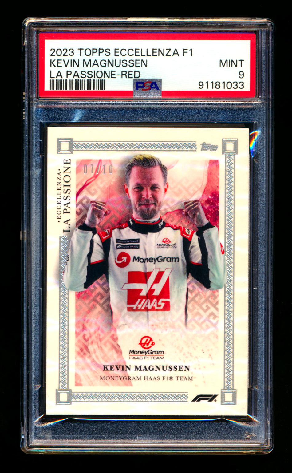 2023 Topps Eccellenza F1 La Passione Kevin Magnussen Red Parallel #07/10 PSA 9