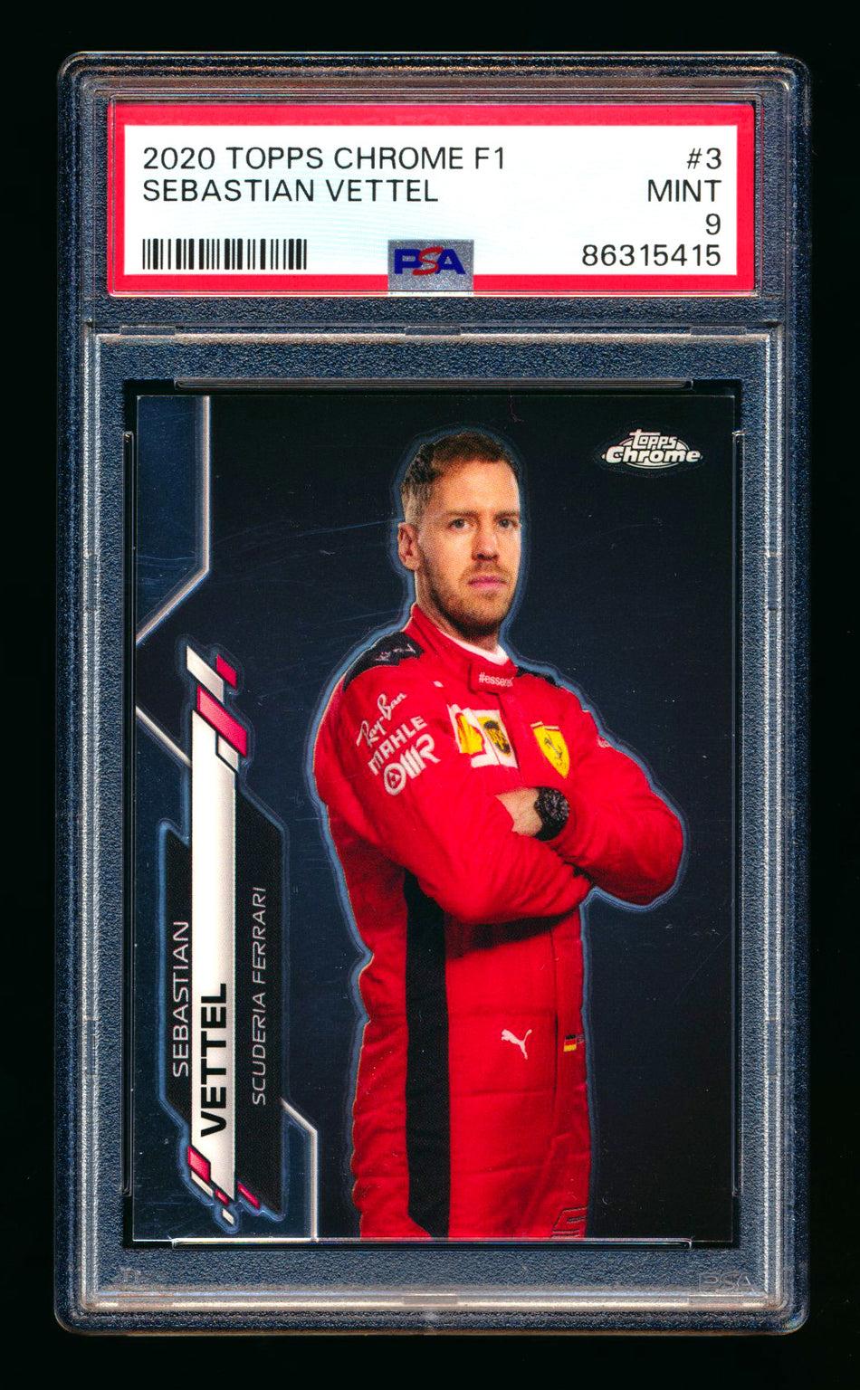 2020 Topps Chrome F1 #3 Sebastian Vettel RC Portrait PSA 9