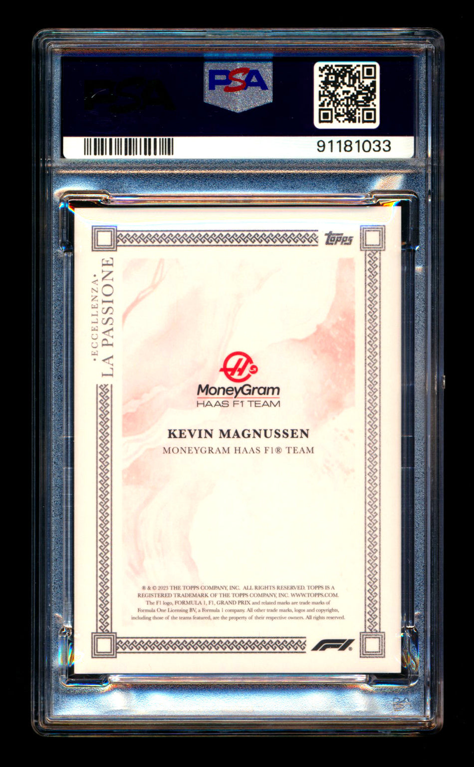 2023 Topps Eccellenza F1 La Passione Kevin Magnussen Red Parallel #07/10 PSA 9