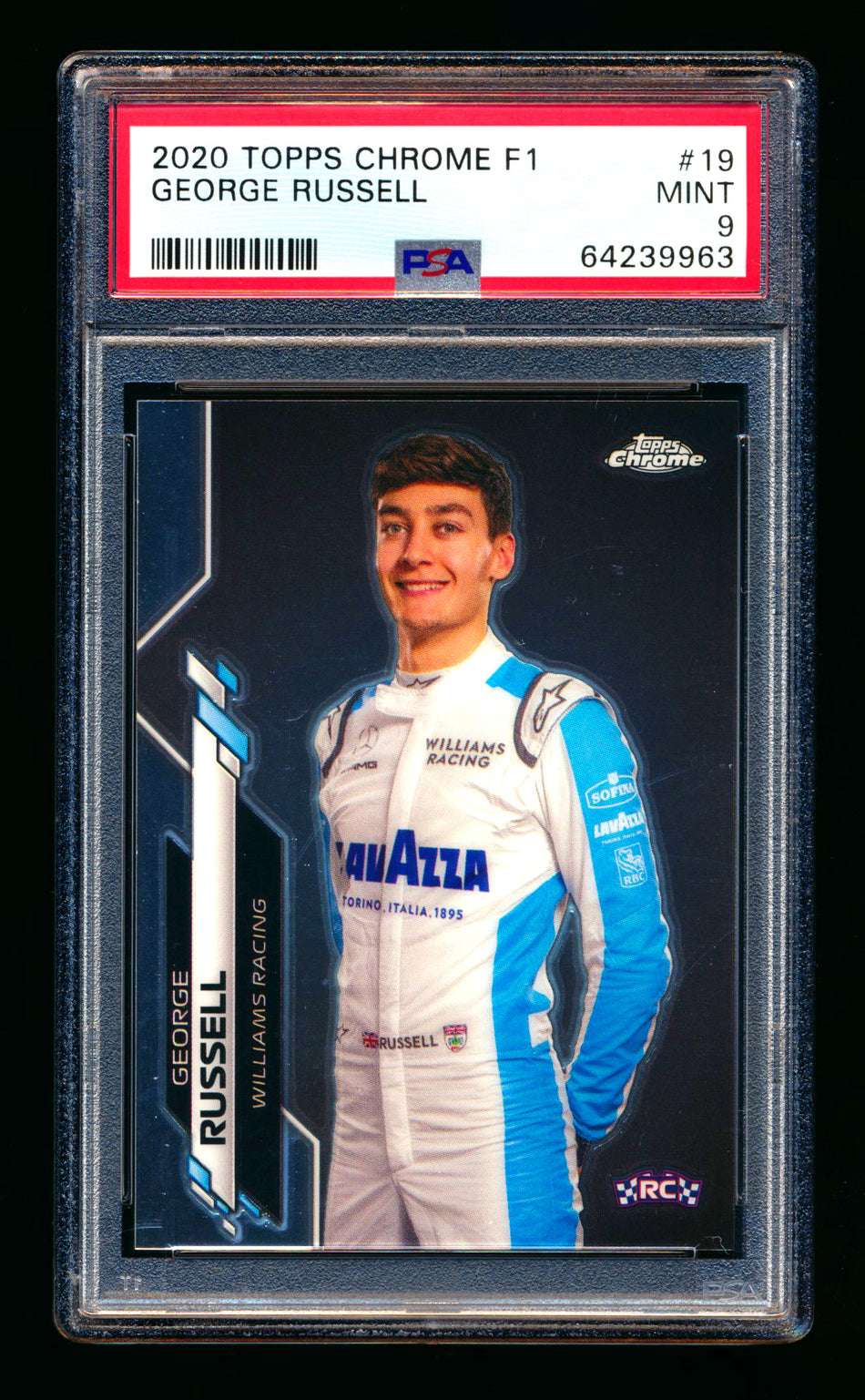 2020 Topps Chrome F1 #19 George Russell RC Portrait PSA 9