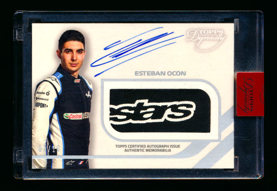 2021 Topps Dynasty F1 #AGP-EO Esteban Ocon Glove Patch Autograph #01/10 (First #!) ** (SOLD eBay - $159.00 - 6/15/2025) **