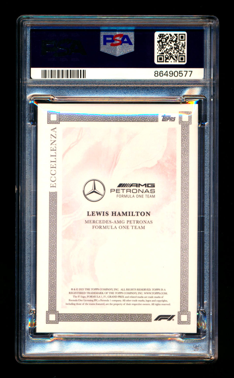 2023 Topps Eccellenza F1 Lewis Hamilton Red Parallel #05/10 PSA 10