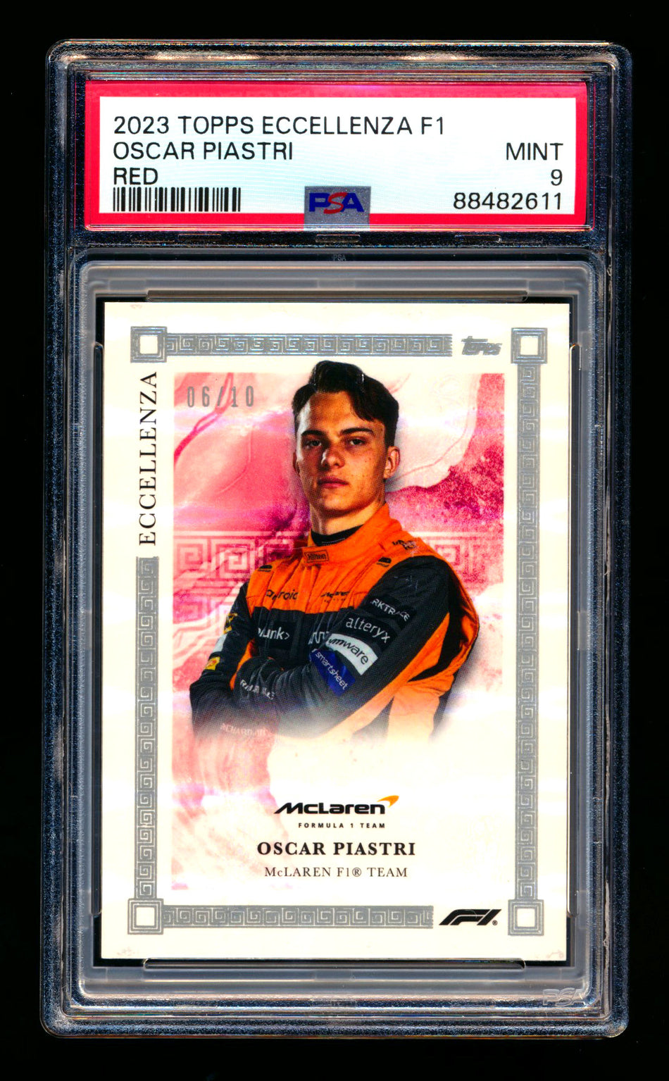 2023 Topps Eccellenza F1 Oscar Piastri RC Red Parallel #06/10 PSA 9
