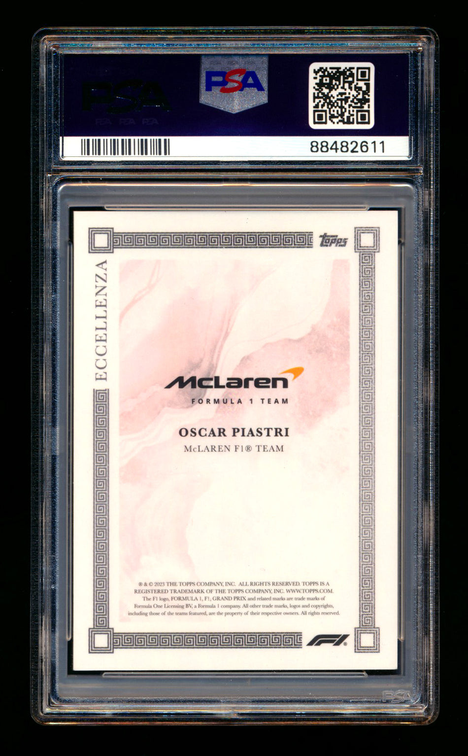 2023 Topps Eccellenza F1 Oscar Piastri RC Red Parallel #06/10 PSA 9