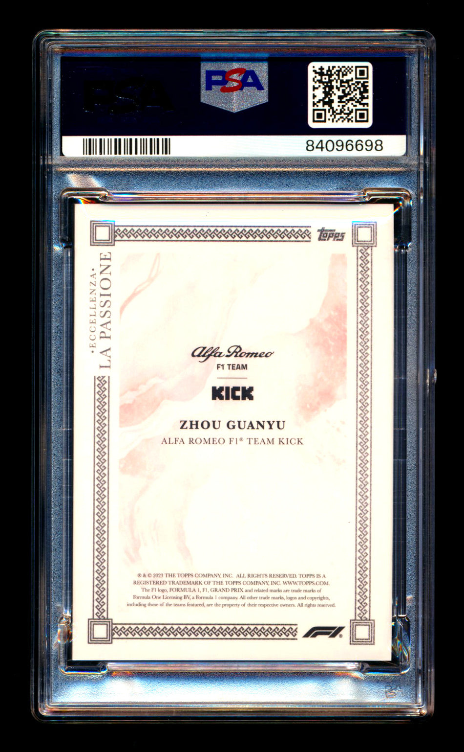 2023 Topps Eccellenza F1 La Passione Guanyu Zhou Red Parallel #02/10 PSA 9