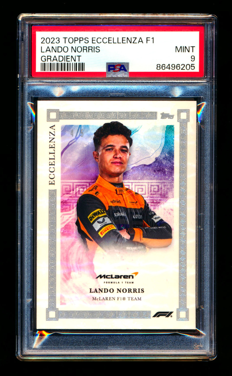 2023 Topps Eccellenza F1 Lando Norris Gradient Parallel #4/5 PSA 9 (Car Number #4)