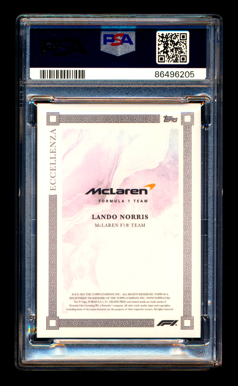 2023 Topps Eccellenza F1 Lando Norris Gradient Parallel #4/5 PSA 9 (Car Number #4)