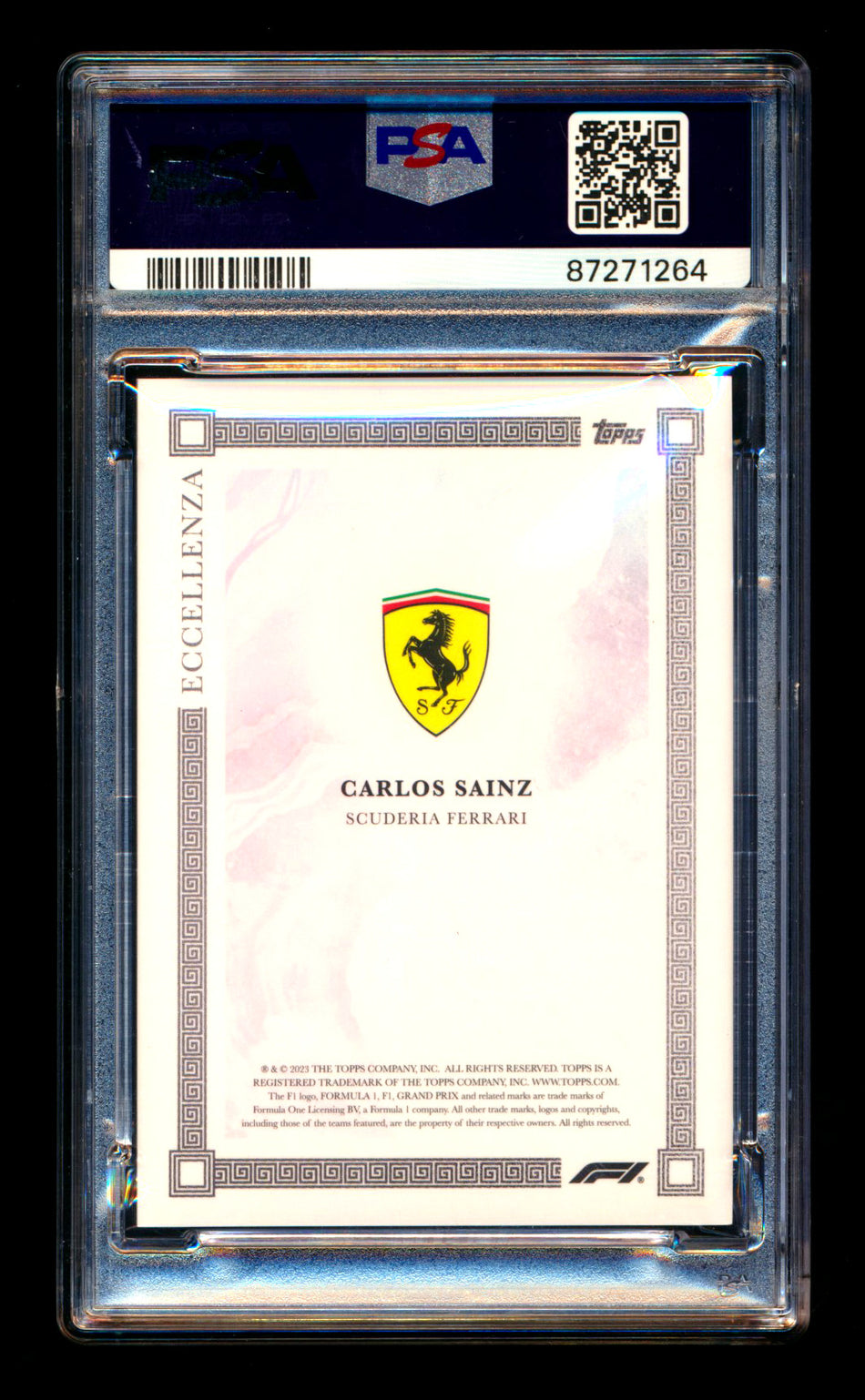 2023 Topps Eccellenza F1 Carlos Sainz Gradient Parallel #2/5 PSA 9