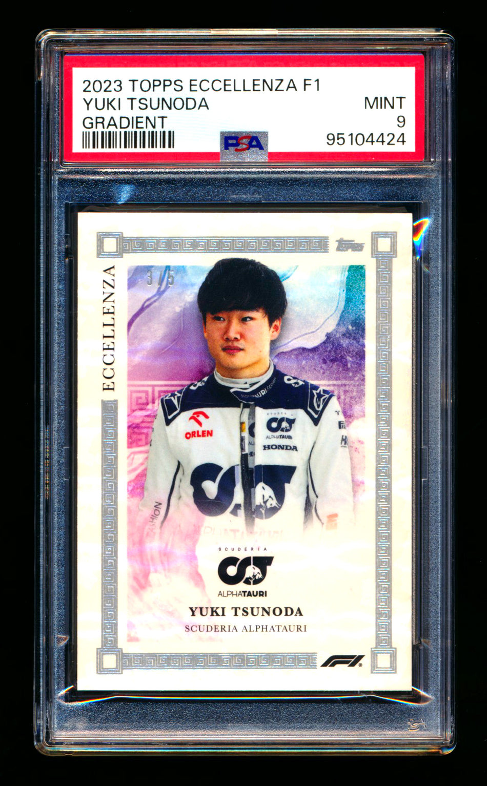 2023 Topps Eccellenza F1 Yuki Tsunoda Gradient Parallel #3/5 PSA 9