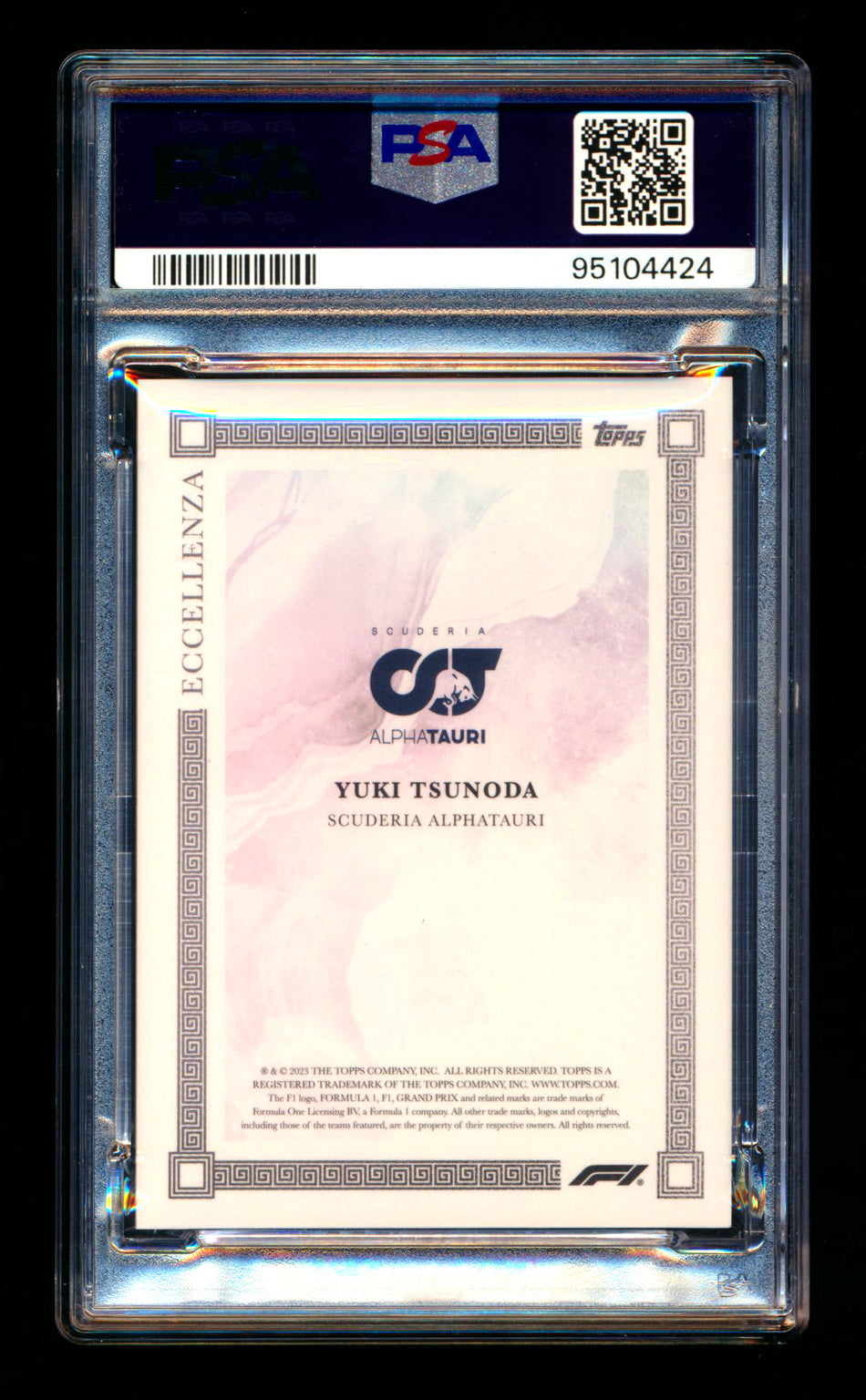 2023 Topps Eccellenza F1 Yuki Tsunoda Gradient Parallel #3/5 PSA 9