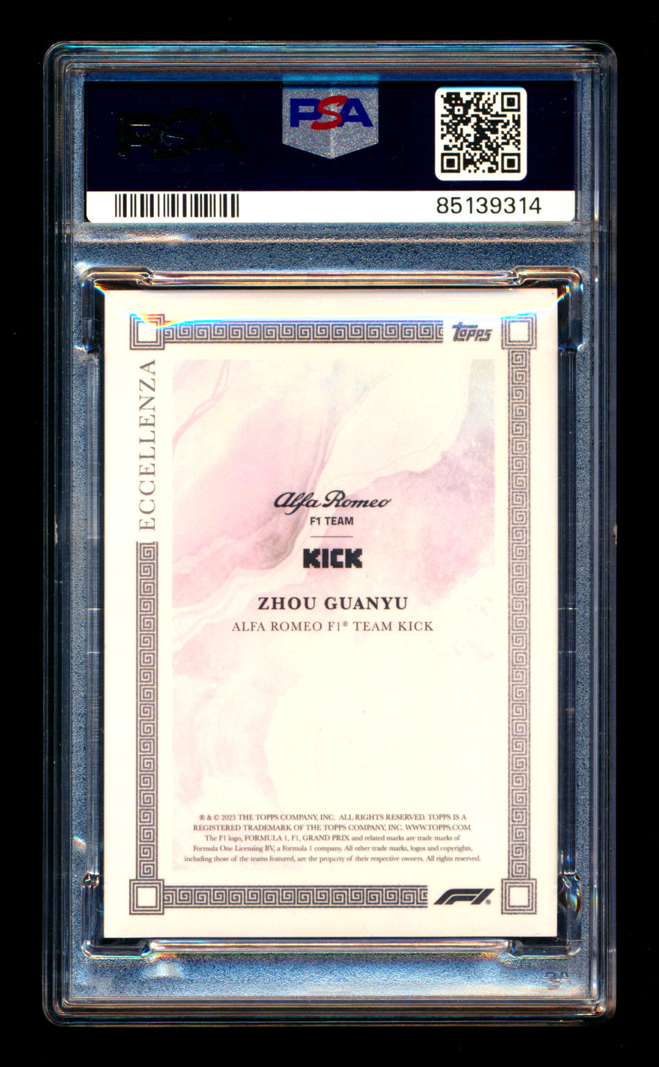 2023 Topps Eccellenza F1 Guanyu Zhou Gradient Parallel #1/5 PSA 10 (First #!)