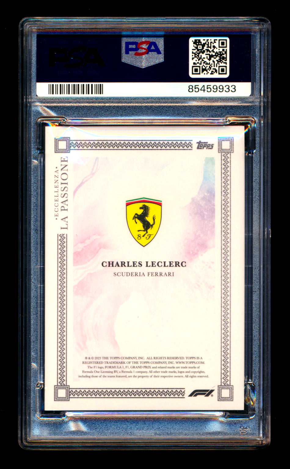 2023 Topps Eccellenza F1 La Passione Charles Leclerc Gradient Parallel #3/5 PSA 10