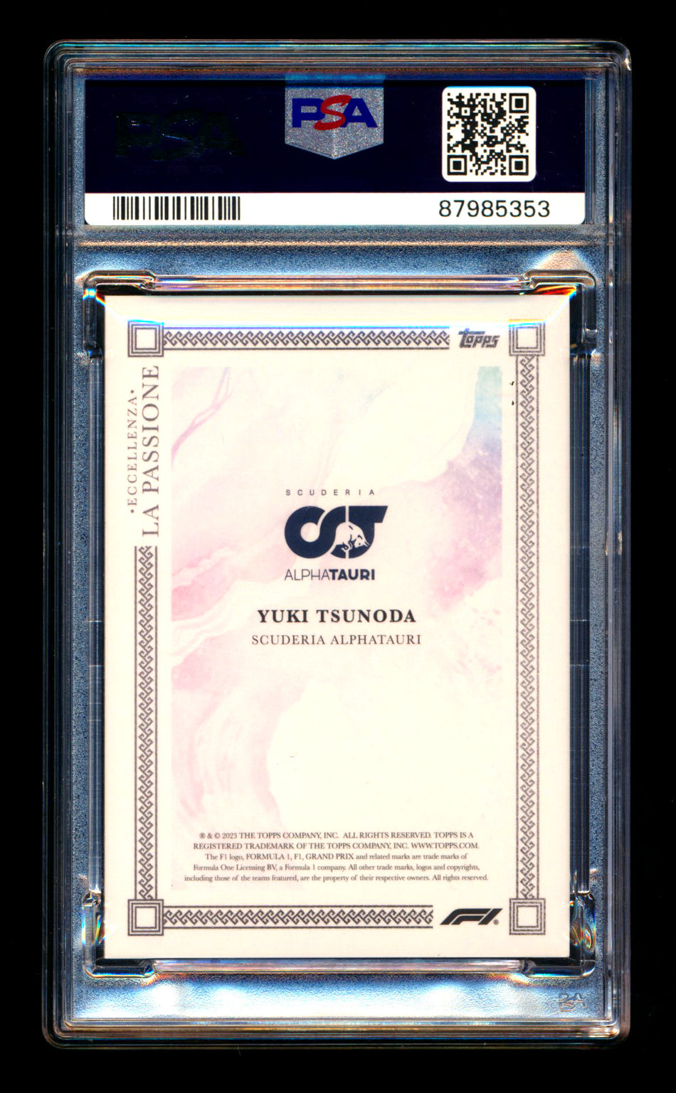 2023 Topps Eccellenza F1 La Passione Yuki Tsunoda Gradient Parallel #5/5 PSA 8 (Last #)