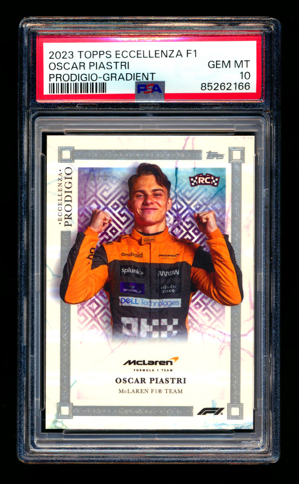 2023 Topps Eccellenza F1 Prodigio Oscar Piastri RC Gradient Parallel #5/5 PSA 10 (Last #!)