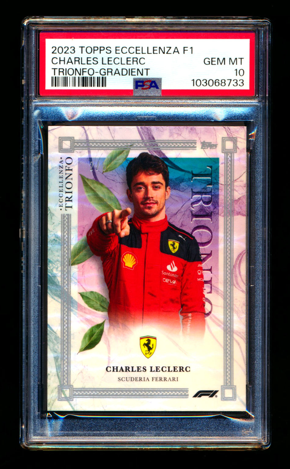 2023 Topps Eccellenza F1 Trionfo Charles Leclerc Gradient Parallel #2/5 PSA 10