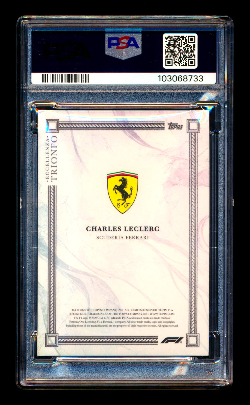 2023 Topps Eccellenza F1 Trionfo Charles Leclerc Gradient Parallel #2/5 PSA 10