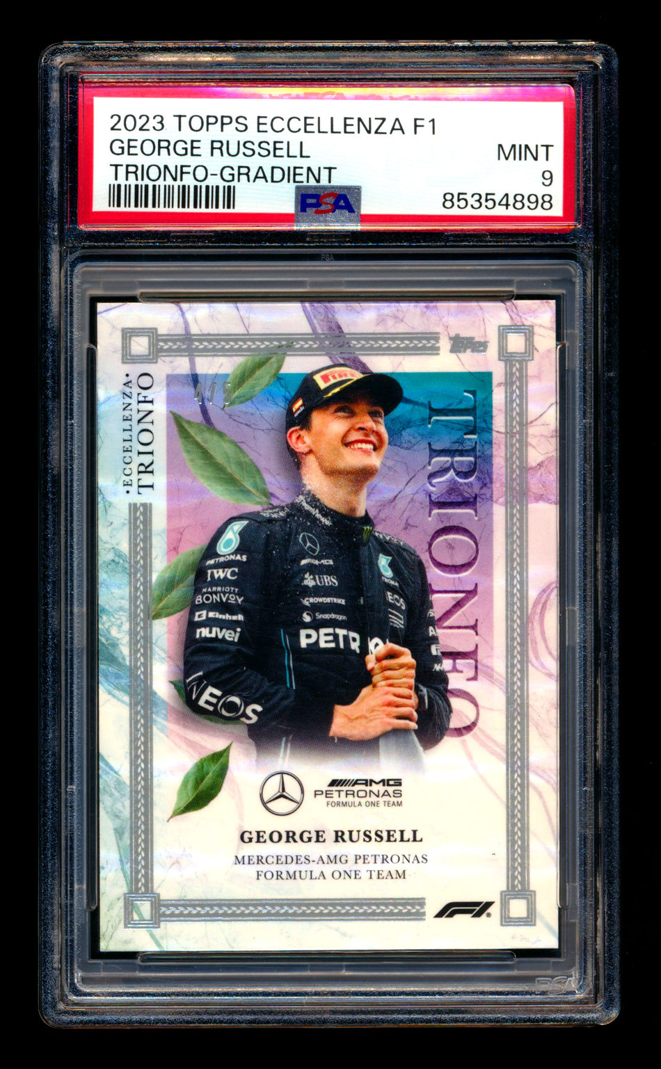 2023 Topps Eccellenza F1 Trionfo George Russell Gradient Parallel #4/5 PSA 9 ** (SOLD eBay - $280.00 - 7/3/2025) **