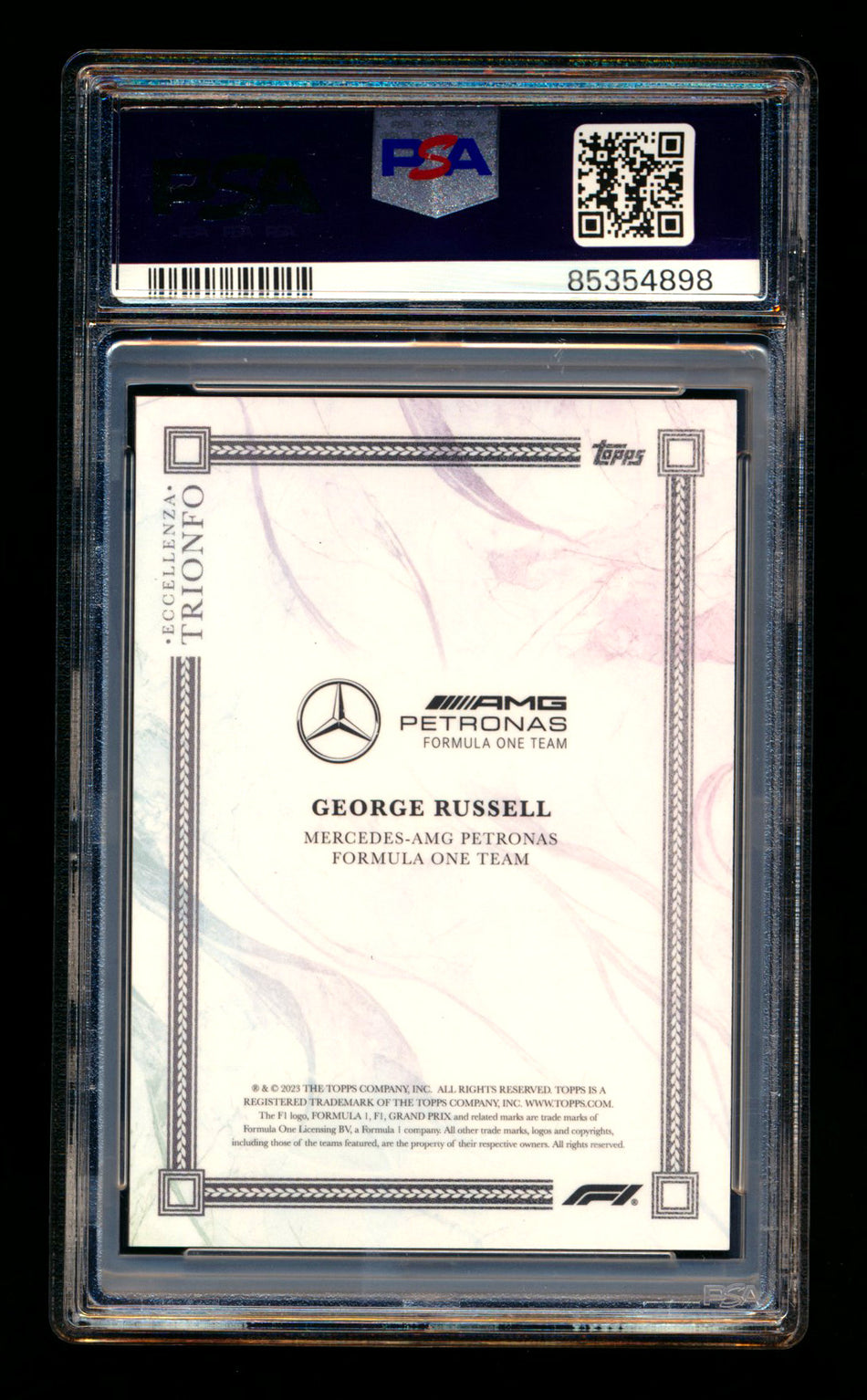 2023 Topps Eccellenza F1 Trionfo George Russell Gradient Parallel #4/5 PSA 9 ** (SOLD eBay - $280.00 - 7/3/2025) **