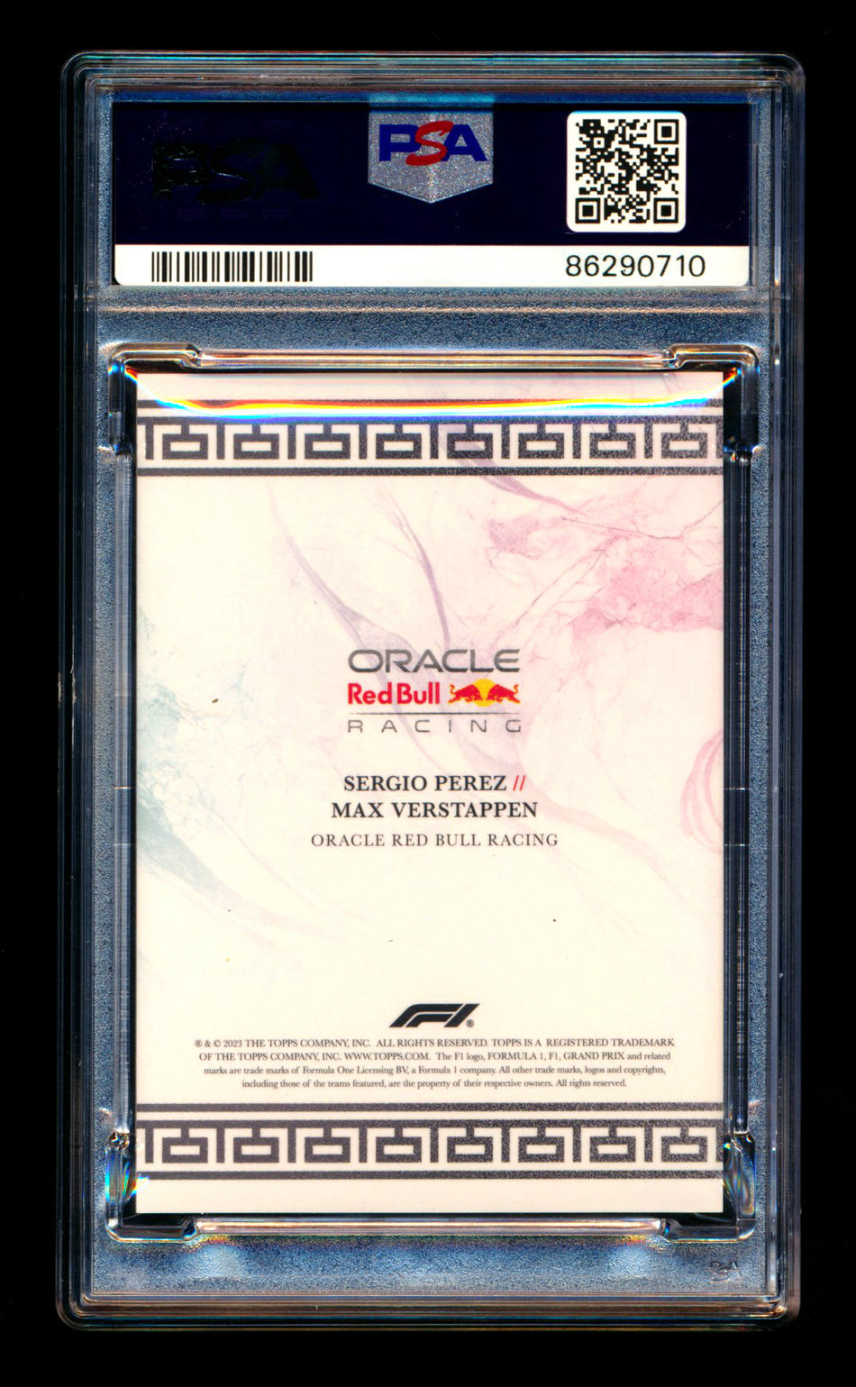 2023 Topps Eccellenza F1 La Squadra Oracle Red Bull Racing Sergio Perez/Max Verstappen Gradient Parallel #2/5 PSA 10
