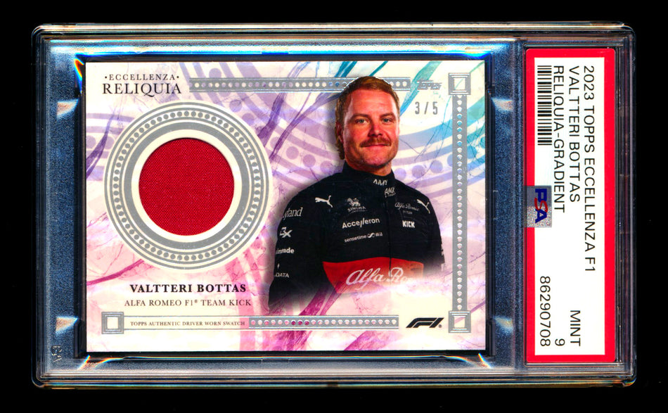2023 Topps Eccellenza F1 Reliquia Valtteri Bottas Gradient Parallel Patch #3/5 PSA 9