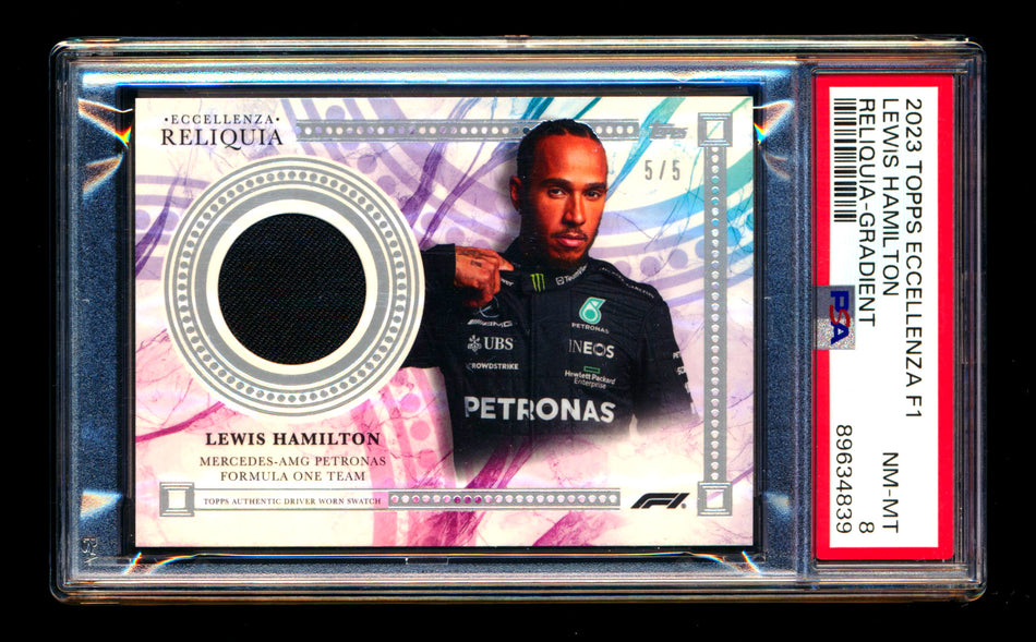 2023 Topps Eccellenza F1 Reliquia Lewis Hamilton Gradient Parallel Patch #5/5 PSA 8 (Last #!)