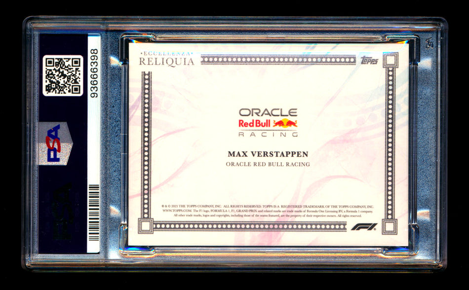 2023 Topps Eccellenza F1 Reliquia Max Verstappen Gradient Parallel Patch #2/5 PSA 9