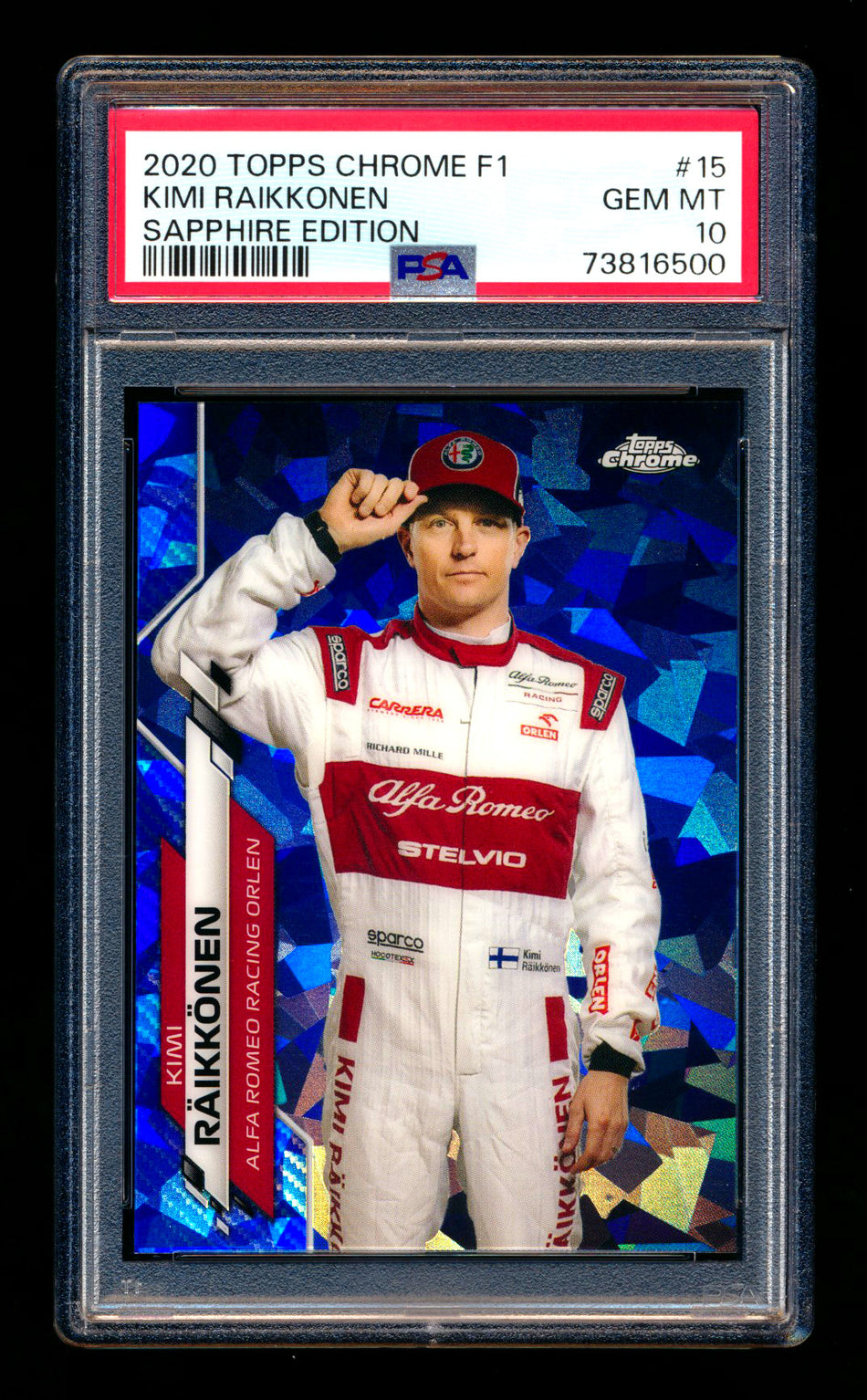 2020 Topps Chrome Sapphire F1 #15 Kimi Raikkonen RC Refractor Portrait PSA 10 ** (SOLD Nationals - $50.00 - 8/2/2025) **